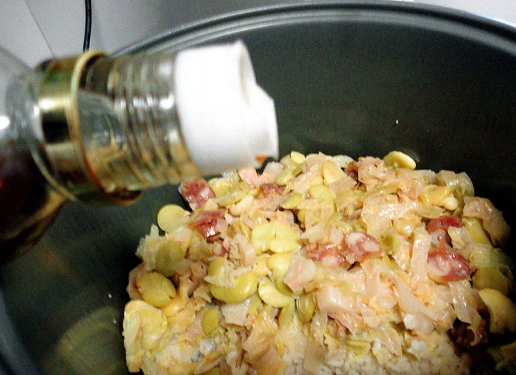 豆瓣香肠菜饭步骤11