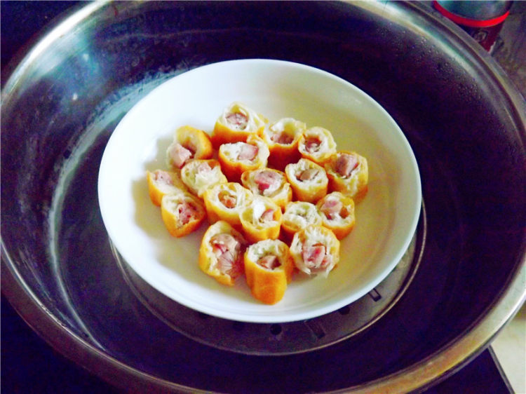 油条塞肉步骤7