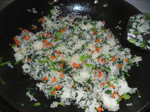 香肠青菜炒饭步骤6