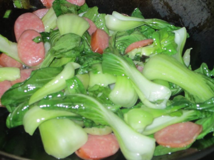 香肠炒油菜步骤6
