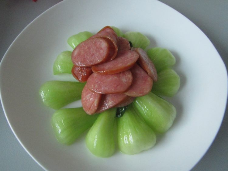 香肠炒油菜步骤8