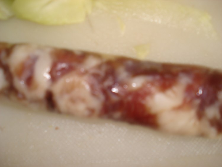 自制香肠香菇烧青笋步骤6