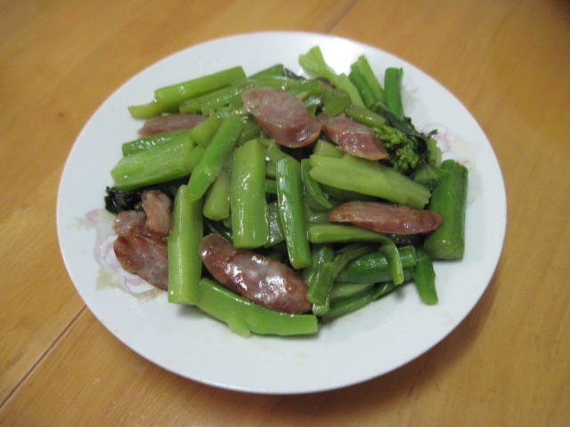 芥兰炒香肠步骤9