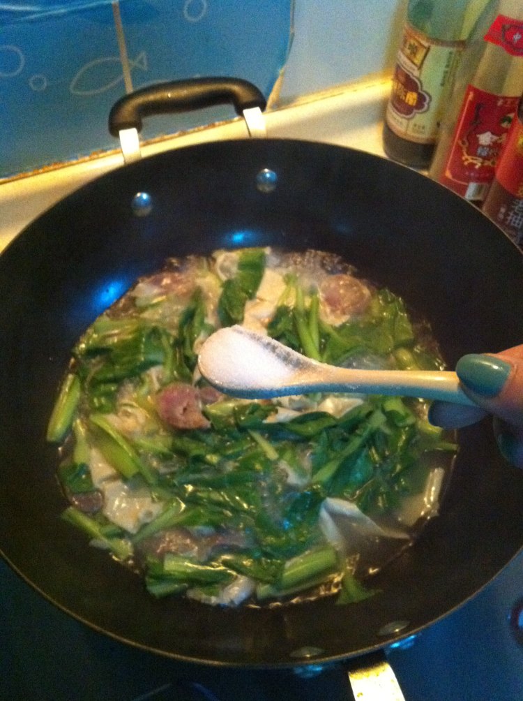 青菜香肠腐皮汤步骤8