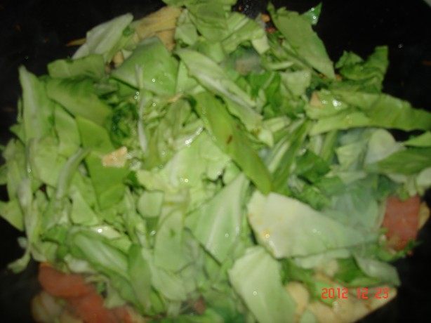 香肠炒甘蓝干豆腐步骤7