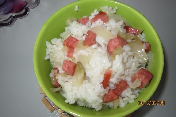 榨菜炒米饭步骤9