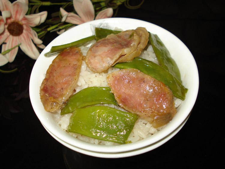 豆角香肠焖饭步骤9