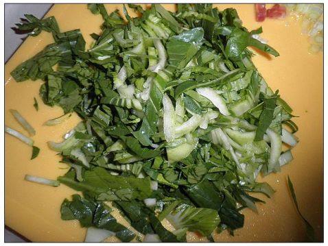 油菜香肠炒饭步骤3