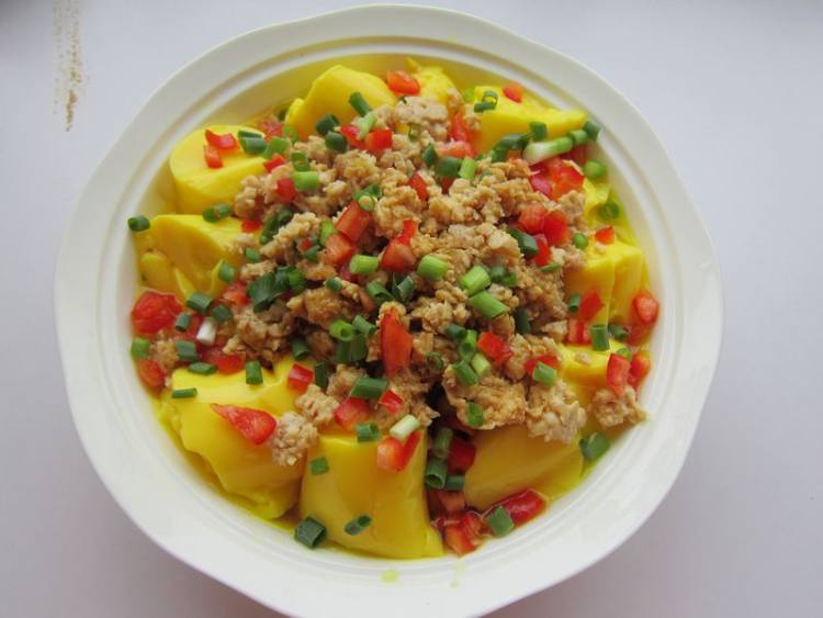 鸡肉蒸日本豆腐步骤9