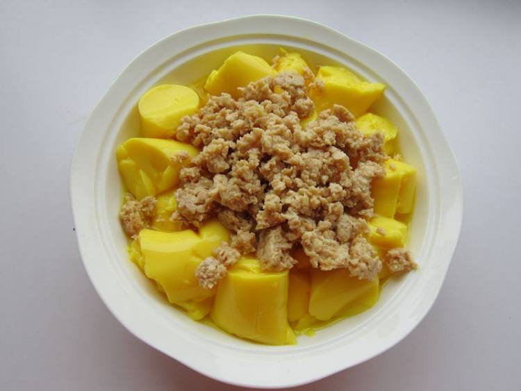 鸡肉蒸日本豆腐步骤7