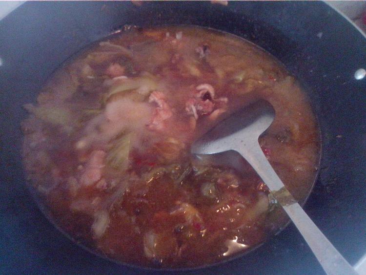 酸菜鸡肉炖粉条#新鲜步骤8