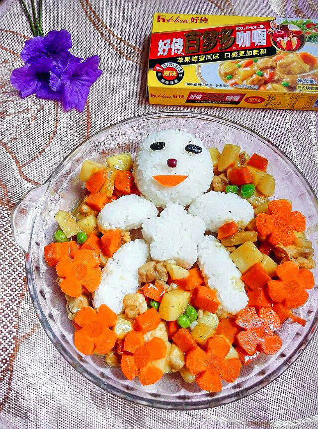 咖喱饭团之小雪人步骤10
