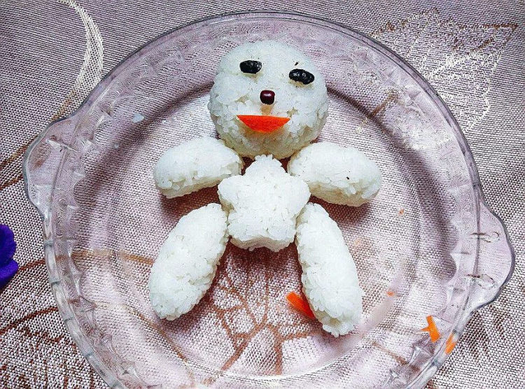 咖喱饭团之小雪人步骤9