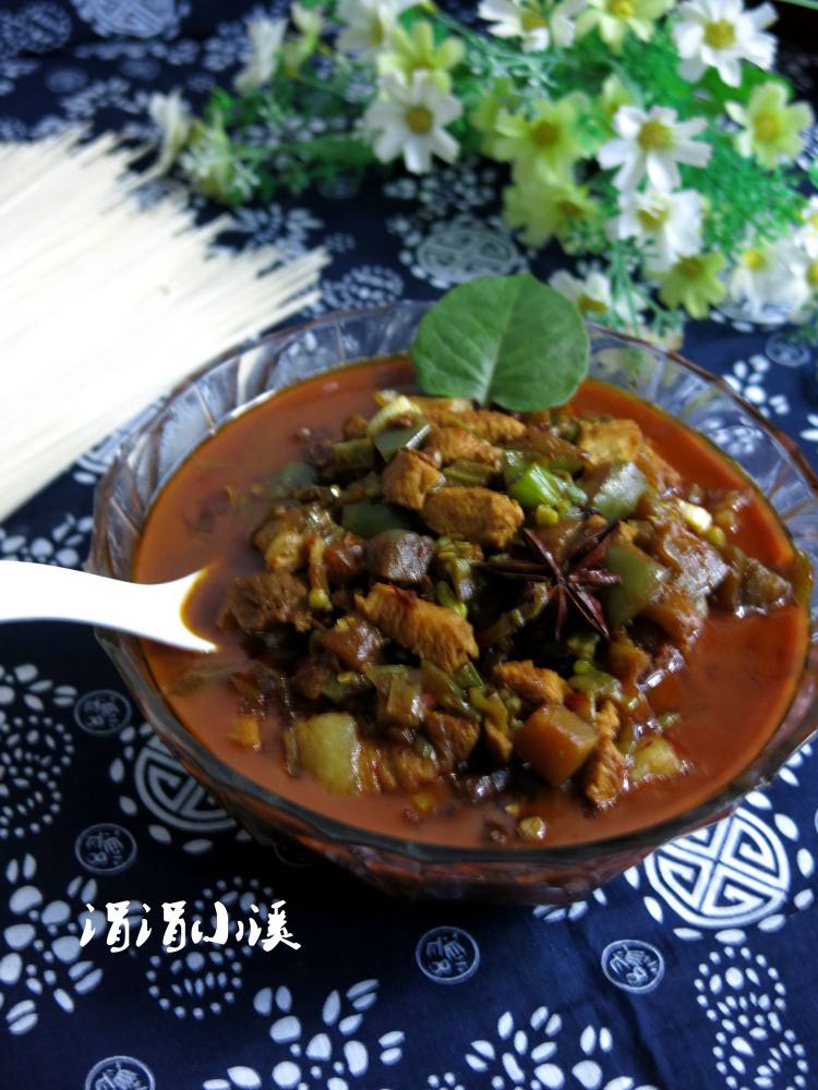 豇豆茄子肉丁炸酱卤步骤10