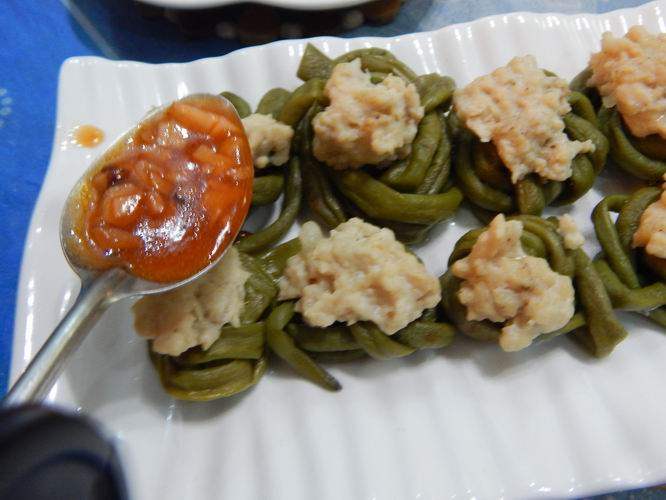 豆角酿鸡肉步骤17