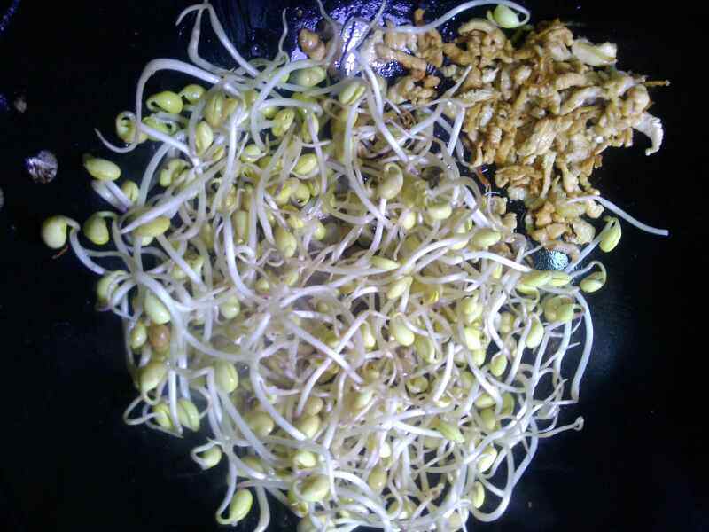 鸡肉炒黄豆芽步骤7