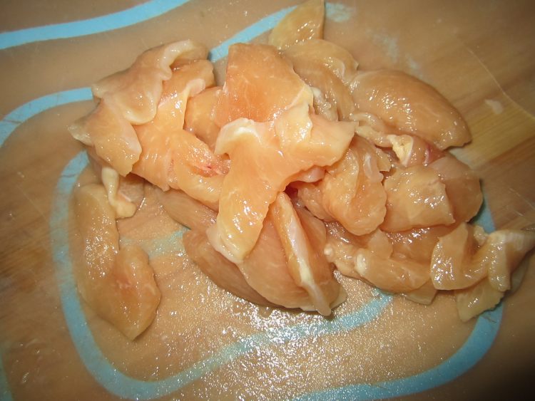 蚝油青菜鸡片步骤1