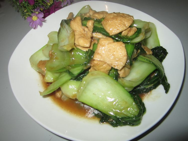蚝油青菜鸡片步骤9
