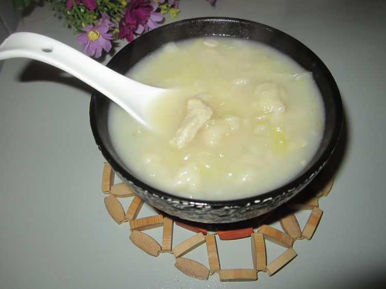 白菜鸡丝疙瘩汤步骤10