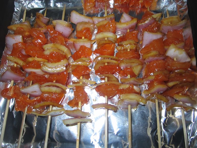 洋葱鸡肉串步骤8