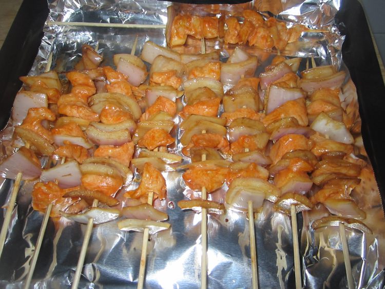 洋葱鸡肉串步骤10