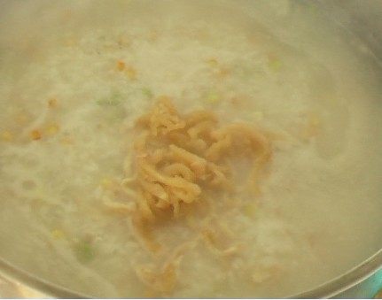 玉米青豆鸡丝粥步骤9