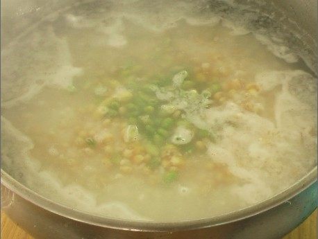 玉米青豆鸡丝粥步骤8