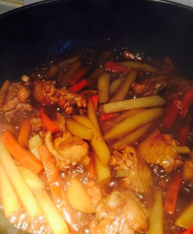 蒜苔土豆烧鸡翅步骤18