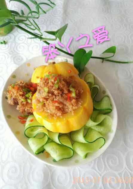 粉蒸鸡翅南瓜盅步骤6
