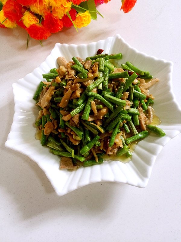 豇豆爆鸡肉步骤14