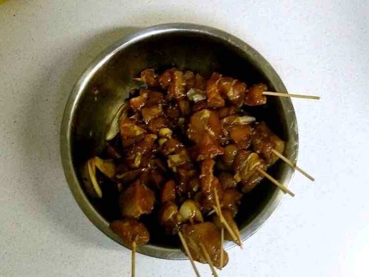 烤鸡肉串步骤7