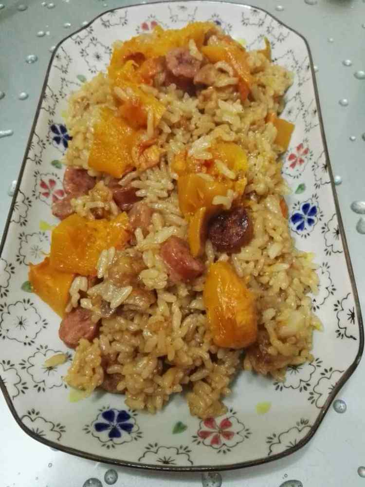 腊肠南瓜饭步骤11