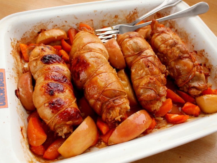 鸡腿包饭卷步骤12