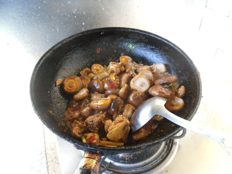 鸡块烧香菇步骤9