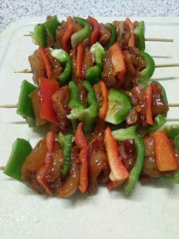 彩椒鸡肉串步骤6
