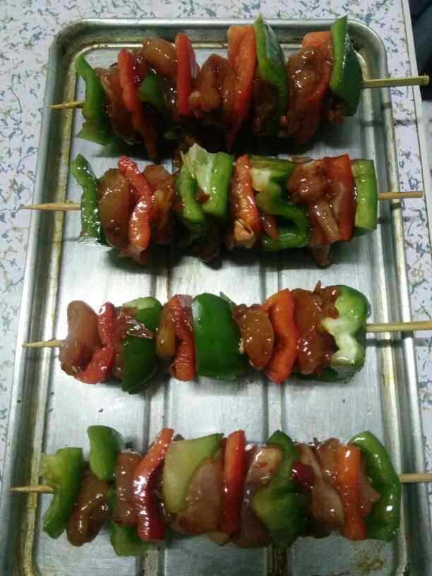 彩椒鸡肉串步骤7