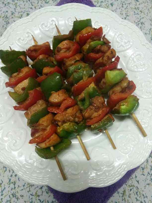 彩椒鸡肉串步骤9