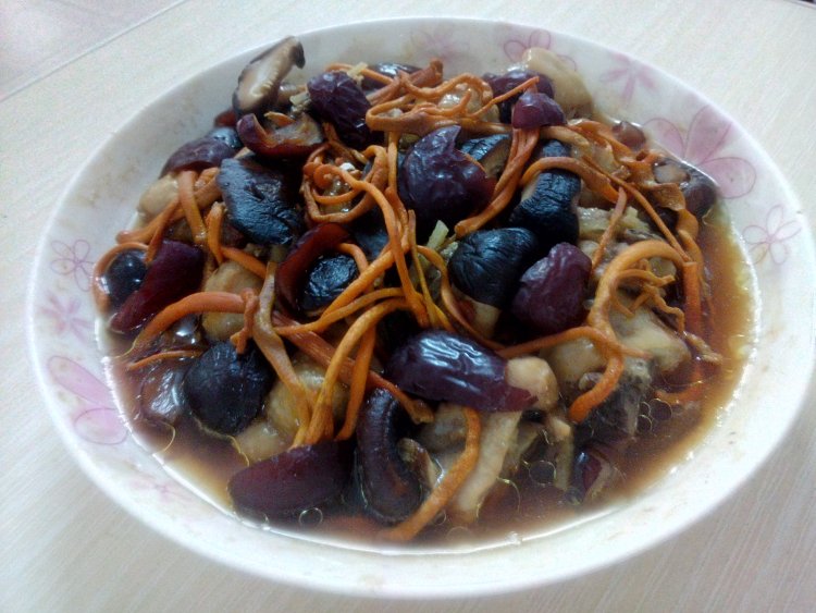 虫草花香菇蒸鸡步骤17