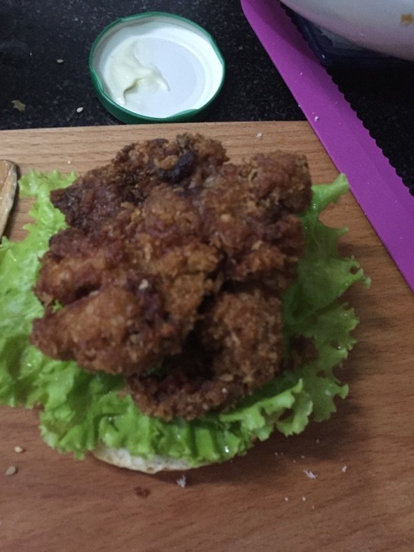 鸡腿汉堡包步骤10