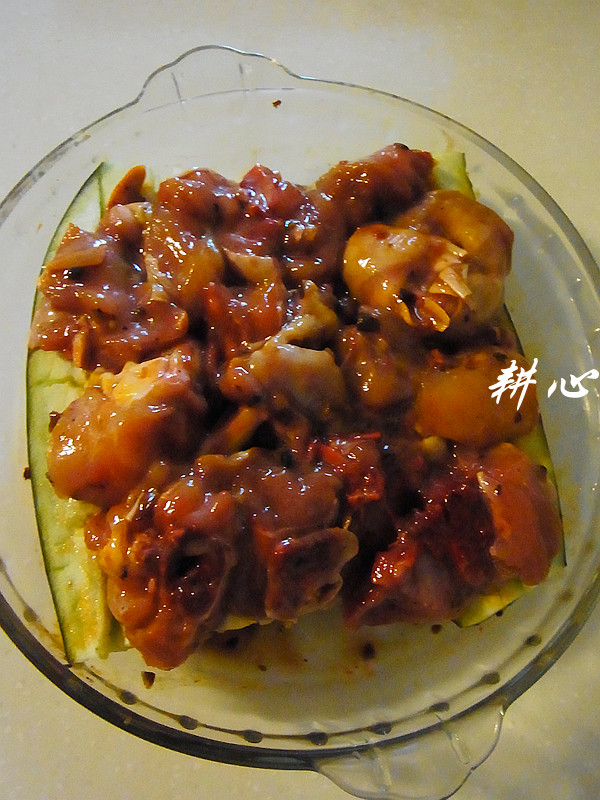 鸡腿蒸茄步骤4