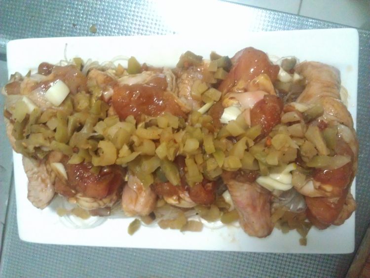 榨菜粉丝蒸鸡腿步骤5