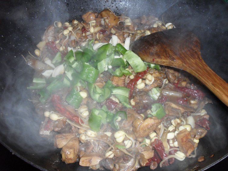 豆芽豆豉烧鸡肉步骤8