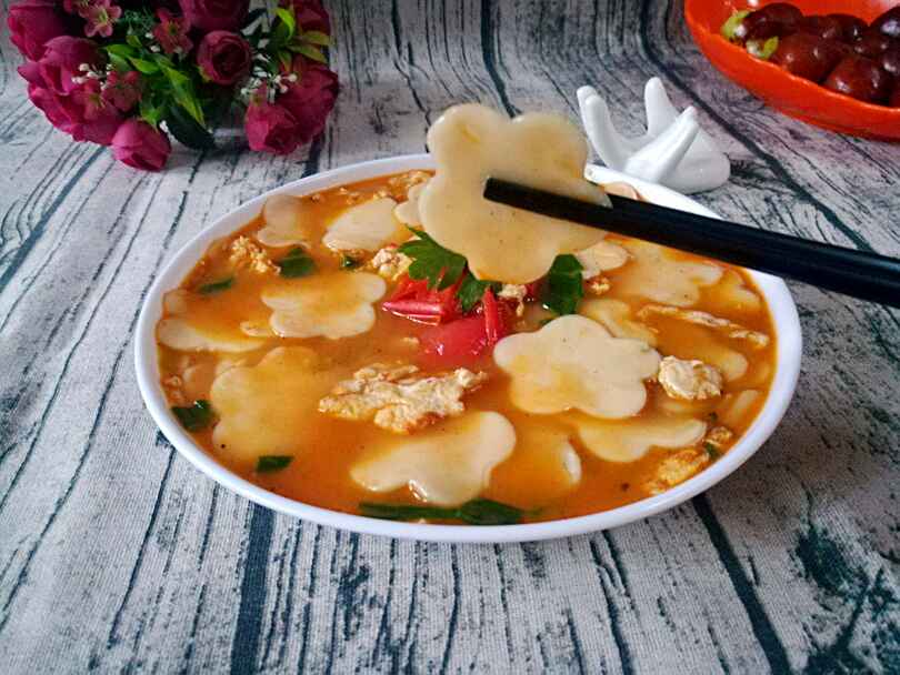 小柿子鸡蛋面片汤步骤13