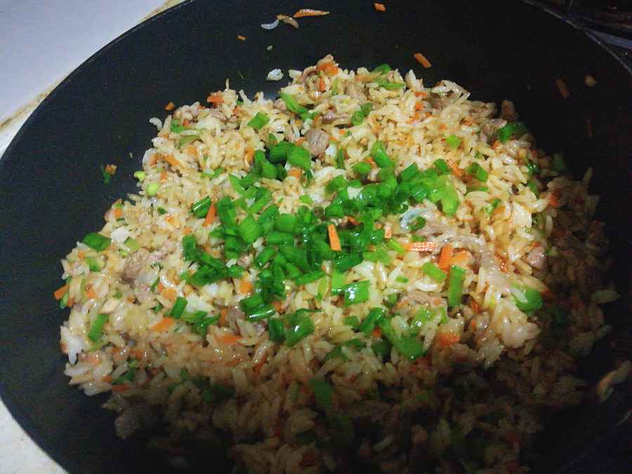 松茸炒饭步骤7