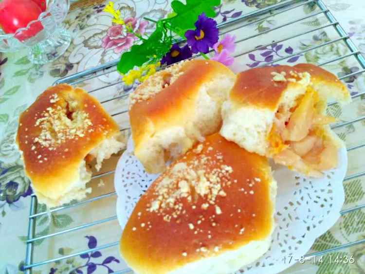 桃肉酥粒面包步骤16