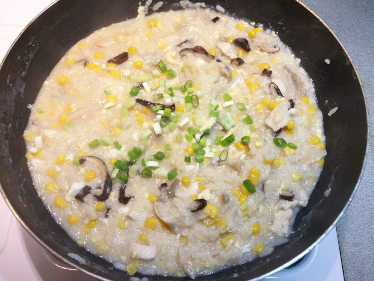 鸡肉玉米菇菇粥步骤14