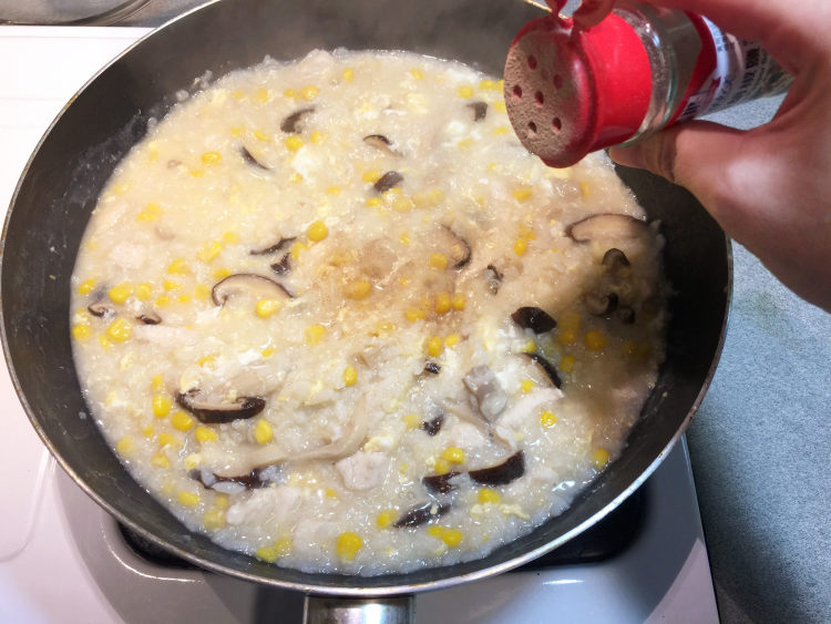 鸡肉玉米菇菇粥步骤13