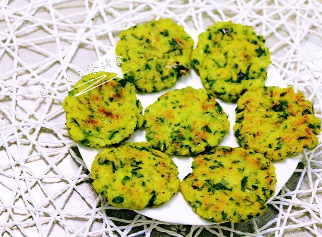 菠菜豆渣饼步骤7