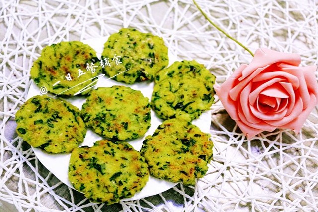 菠菜豆渣饼步骤8