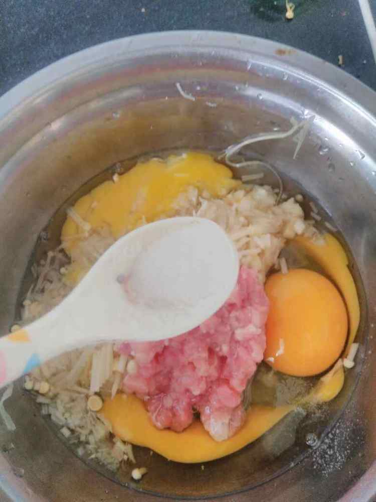 肉末金针菇蒸蛋步骤7